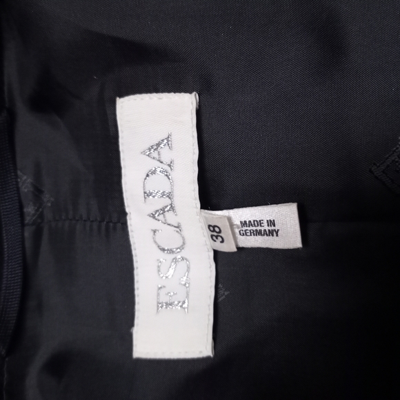 ESCADA Navy Wool Jacket with Ruffled Trim - Picture 5 of 9